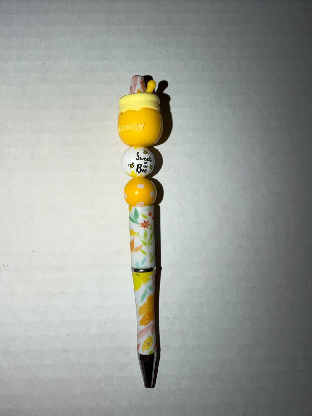 Yellow Honey Bee Floral Ballpoint Pen - Sweet Bee Design